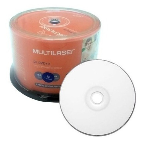 50 Dvd+r Dl Dual Layer 8.5gb Multilaser Umedisc Xbox Xgd3