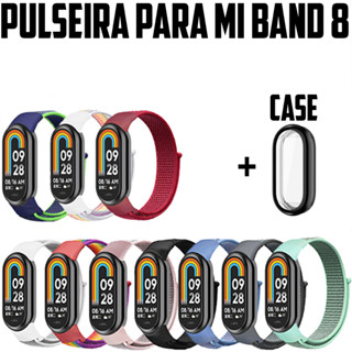 pulseira para Xiaomi Smart Band 8 de Nylon + Case TPU extra Mi band 8 promoção