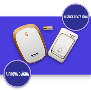 Campainha Residencial Sem Fio Longo Alcance Resistente a Agua