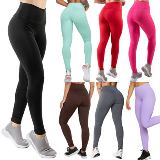 Calça Legging Academia Grossa P ao G1 Cintura Alta Levanta Bumbum Feminina Suplex Tecido Grosso Fitness Leging Cós Alto Melhor Qualidade