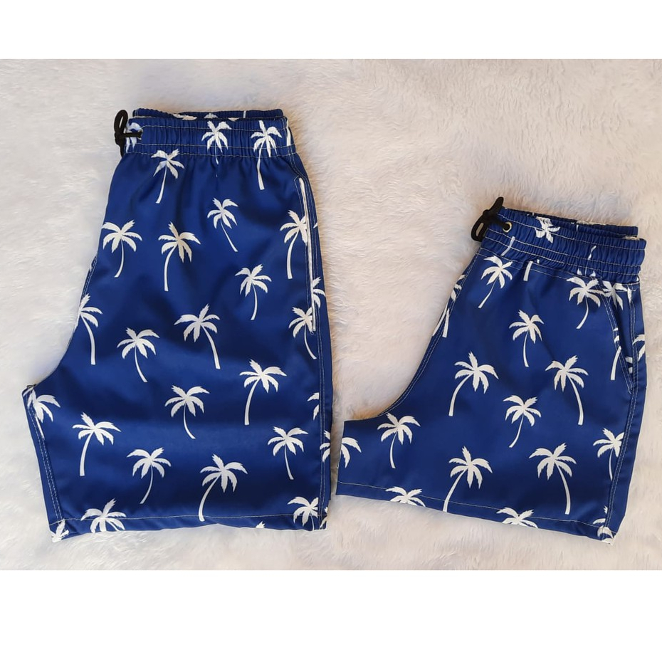 Short Casal Mozão Conjunto Mauricinho Casal Moda Praia Verão Tactel Elastano Bermuda