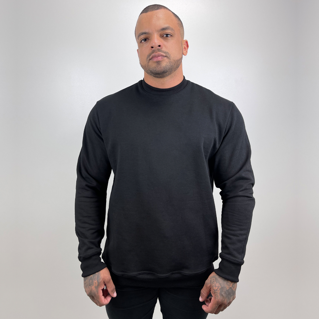 Blusa De Moletom Fechada Lisa Sem Bolso Sem Capuz Masculina Unissex Casaco Promoção