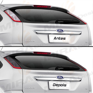 Adesivo Fumê Escuro p/ Lanternas Traseiras Ford FOCUS HATCH 2009 2013