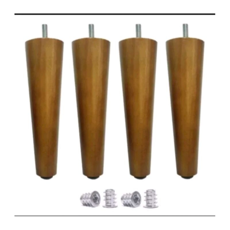 kit com 4 pés de 10cm mais bucha americana