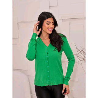 Cardigan Básico Feminino modal com botao