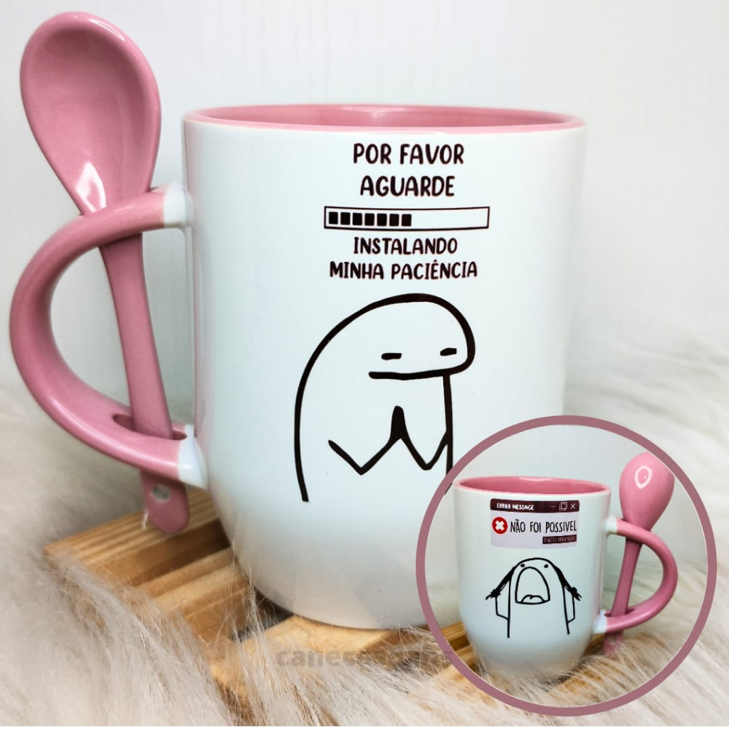 Caneca Personalizada Flork Carregando Minha Paciência - Promoção - PRETA - ROSA
