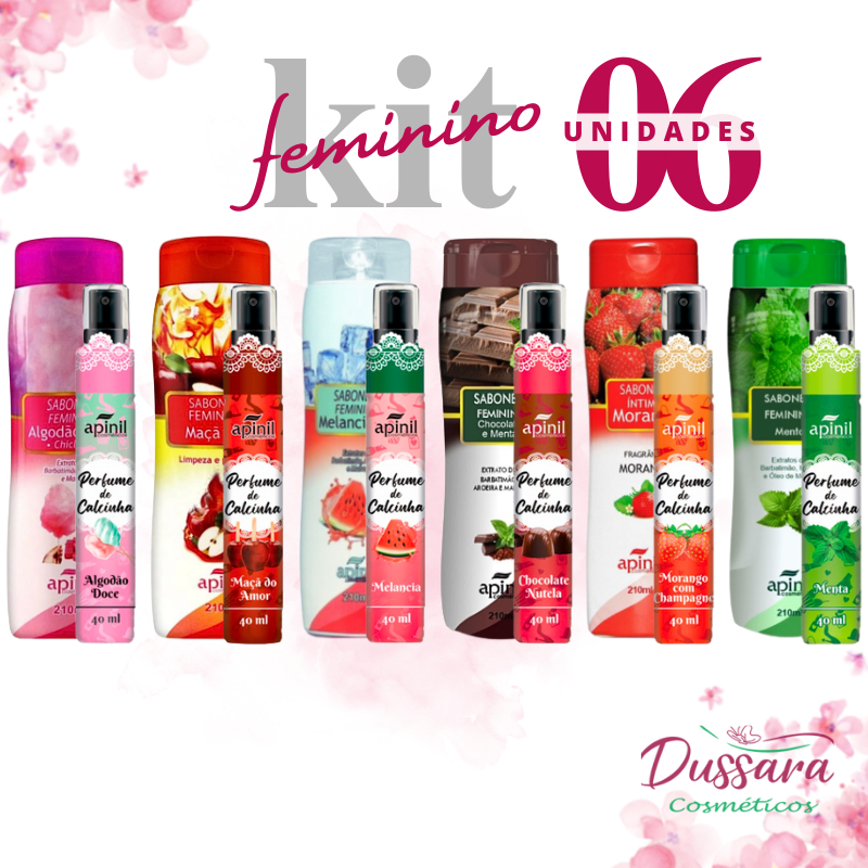 Kit Com 6 Itens --- 3  Sabonete Intimo + 3 Perfume de Calcinha Apinil em Oferta na Shopee