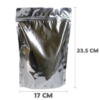 Saquinhos Fecho Zip Hermético Stand Up Pouch 17x23,5 Metalizado 25 Unidades