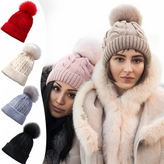 Gorro Touca Adulto Tricot Forrada Com Pompom Cores Diversas Pelúcia
