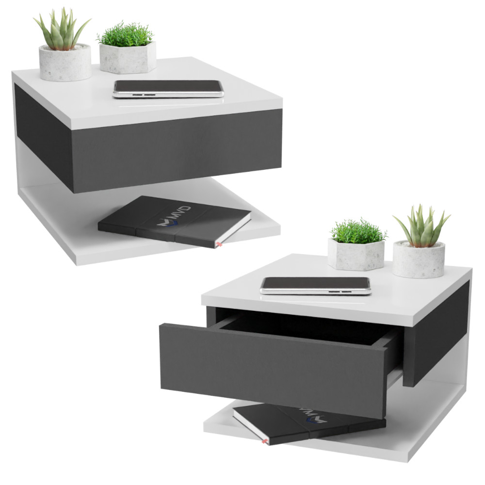 KIT 2 Mesa de Cabeceira Suspensa com Gaveta e Prateleira MVD Moveis em Oferta na Shopee