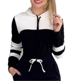 Blusa de moletom feminina jaqueta moda blogueira top dual Collor