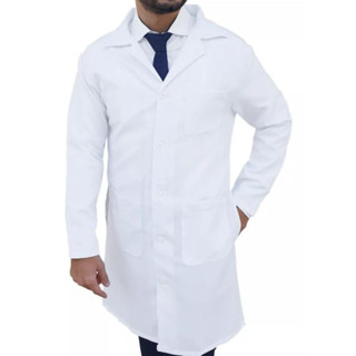 Jaleco Masculino Branco Oxford com botões