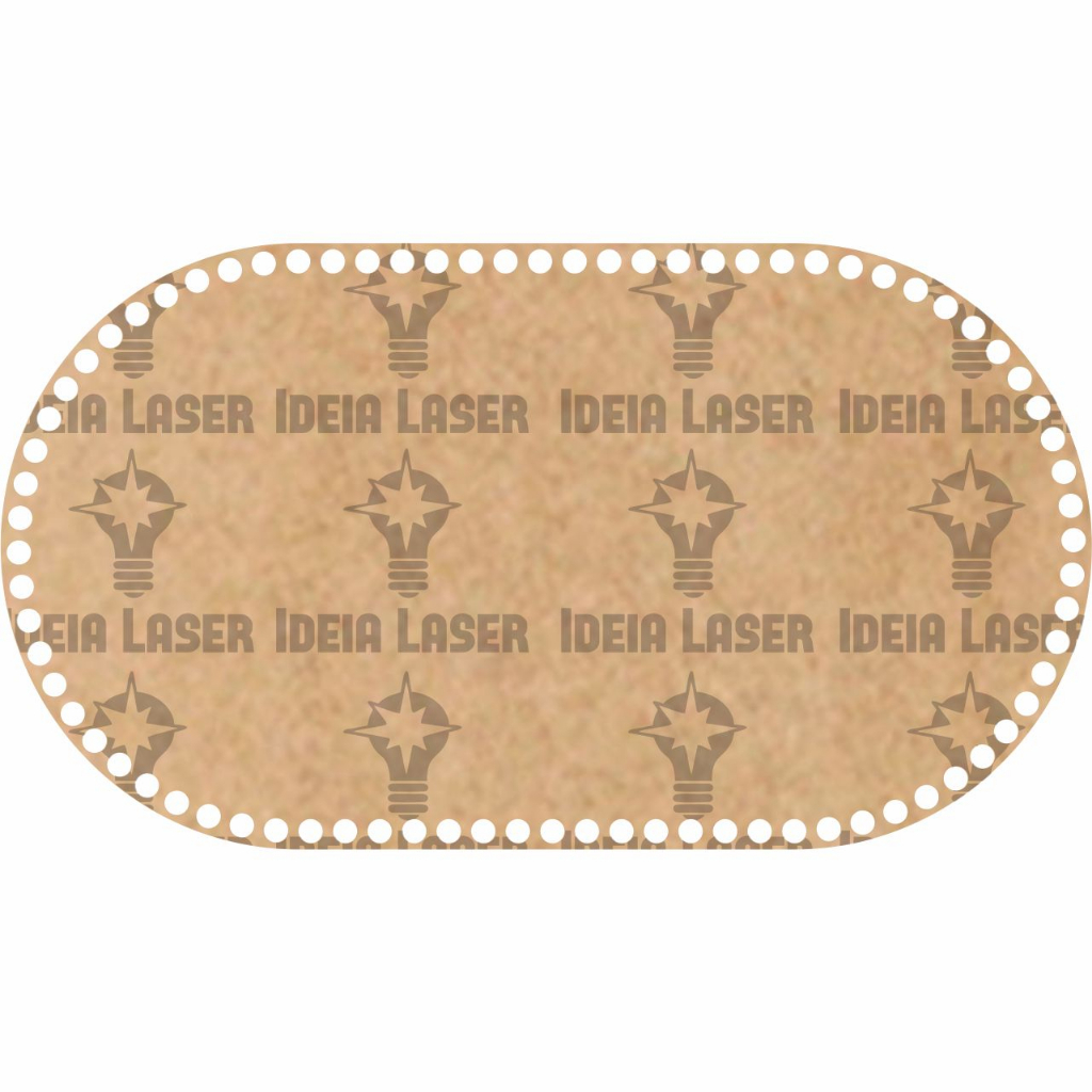 Base 25x35 MDF Fio de Malha Crochê Base Reta, Mateira e Fundo de Bolsa