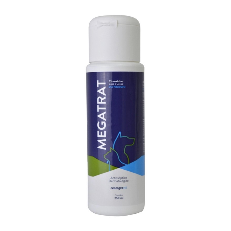 Megatrat Clorexidina Shampoo 250ml Antisséptico Dermatológico para Cães e Gatos Centagro em Oferta na Shopee