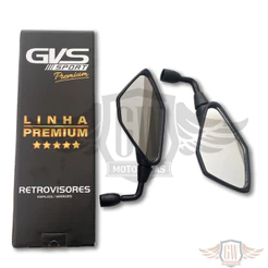 Retrovisor Gvs Kawasaki Z400 Rebaixado Haste Curta Honda Lente Convexa