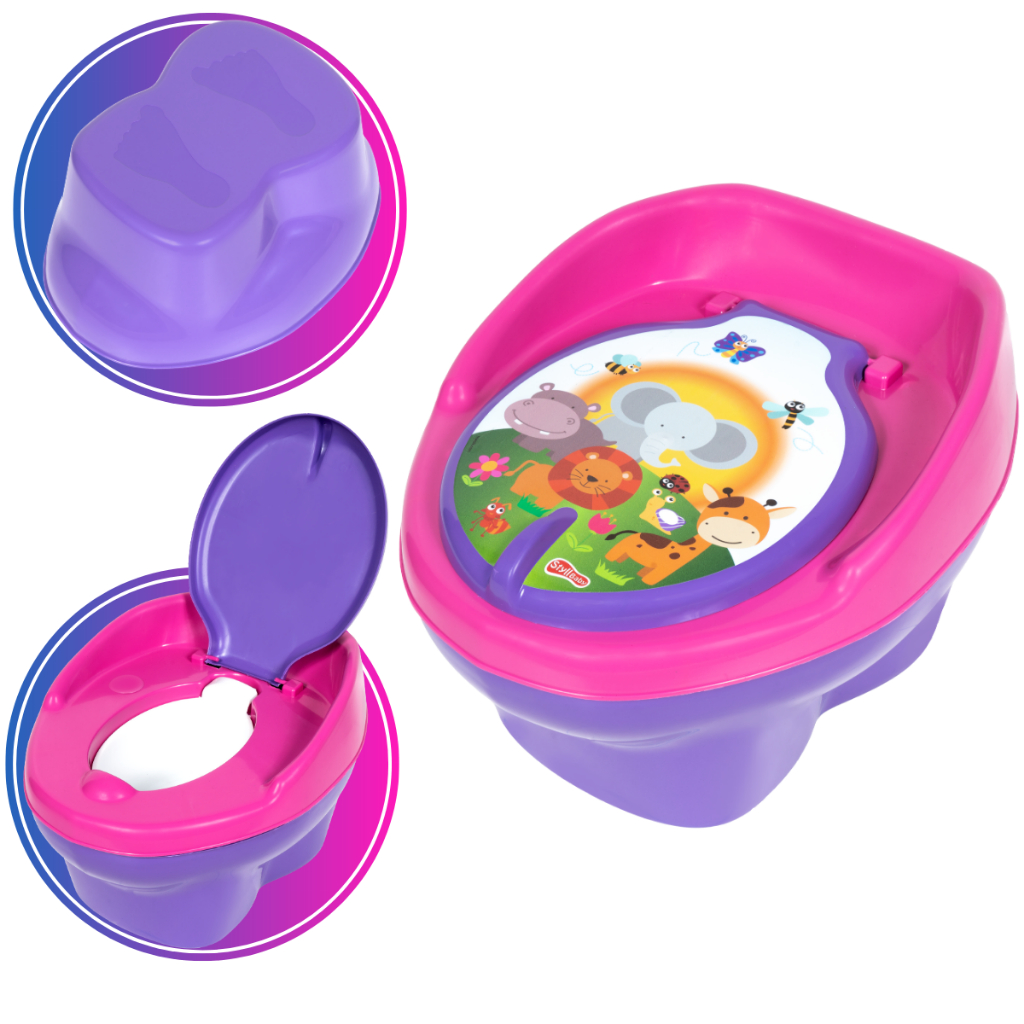 Troninho Penico Pinico Infantil NÂO Musical Vaso Vasinho Privada Privadinha Lilás/Rosa Bebê COMUM da Brinquedos STYLL