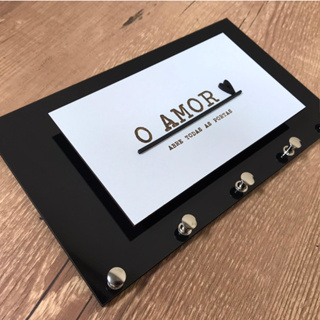 Porta Chaves O amor abre todas as portas - Cor Preto em Oferta na Shopee