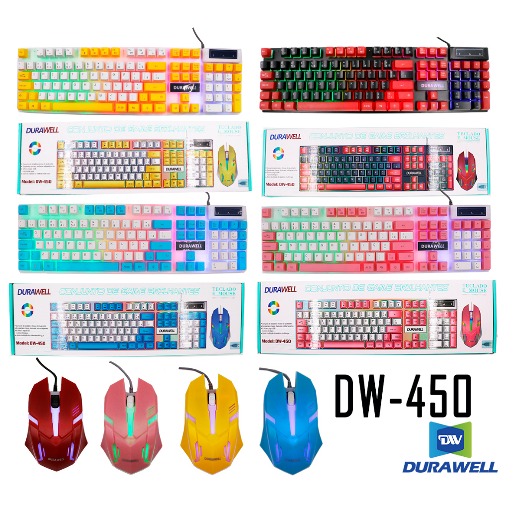 Kit Teclado E Mouse Com Fio Dw-450