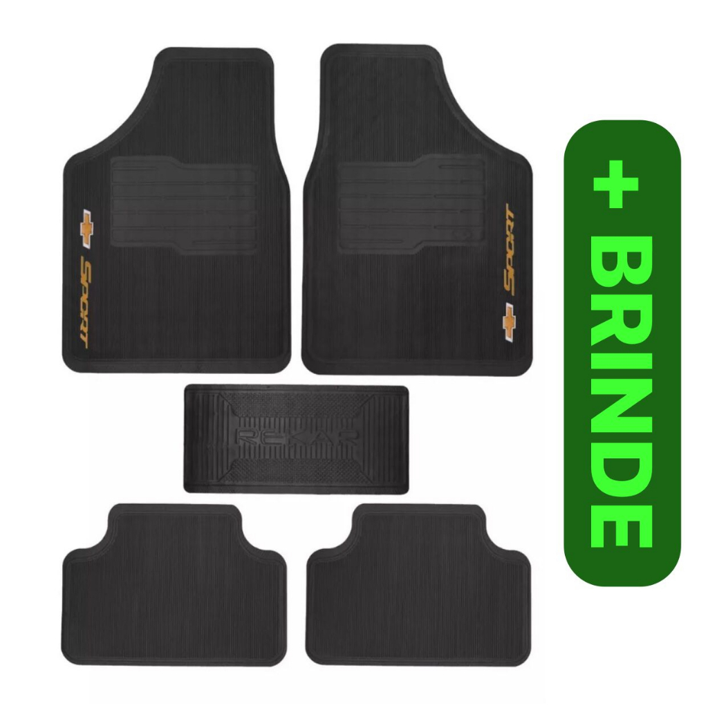 Tapete Automotivo Carro Sport Jogo 5 Peças Chevrolet Celta Onix Prisma Cobalt Corsa Agile Astra Vectra Montana Emborrachado linha Gm