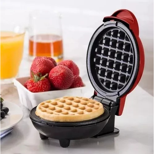 Máquina de Waffle Antiaderente Elétrica Portátil Mini Panqueca