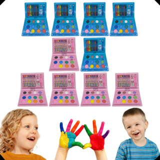 Kit 10 Maletas Escolar Pintura Infantil 24 Pçs Giz Tinta Aquarela Multicores Desenhos Festa Presente em Oferta na Shopee