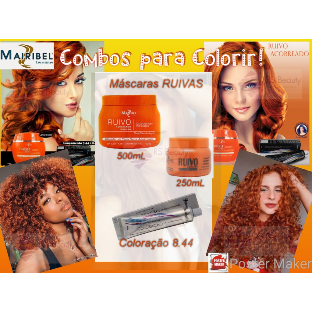 Mairibel Condicionador Máscara Matizadora Ruivo 500mL/250mL