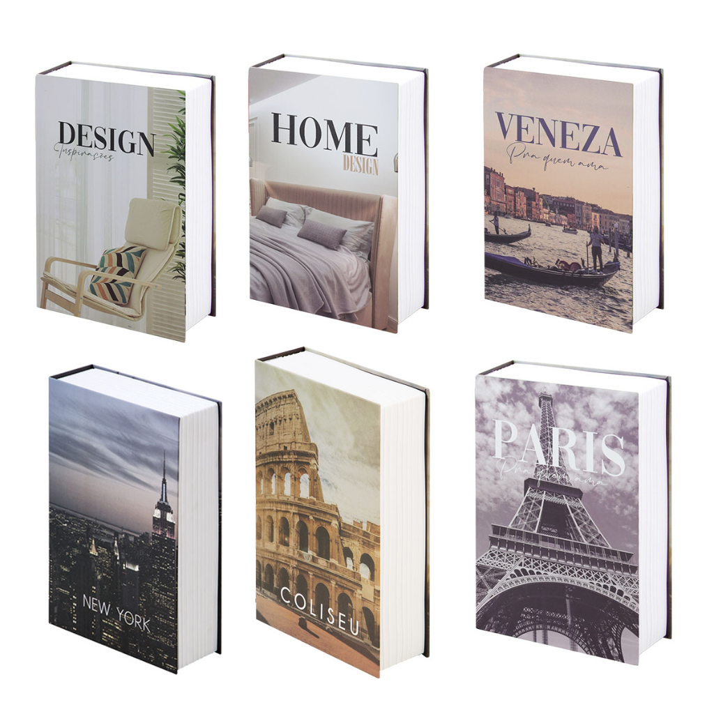 Cofre Camuflado Com Chave Porta joias Formato Livro Discreto Segurança