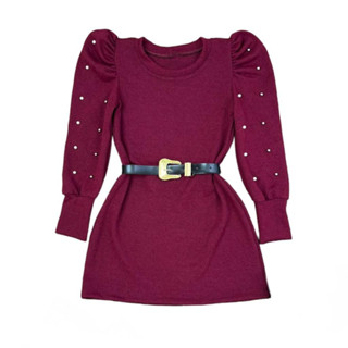 Vestido Infanto Juvenil Manga Longa Moda Inverno Blogueira