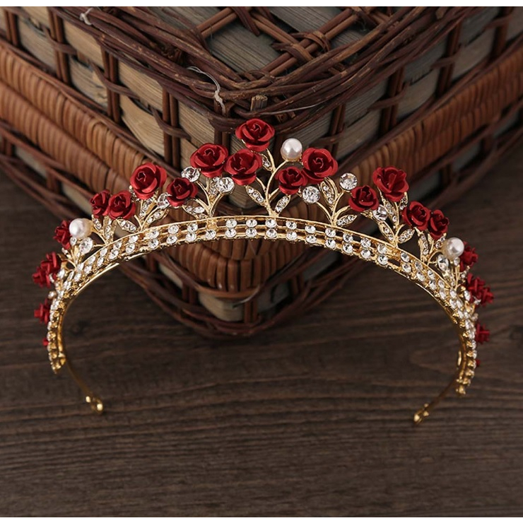 COROA TIARA FLORISTA DAMINHA COR VERMELHA DEBUTANTE em Oferta na Shopee
