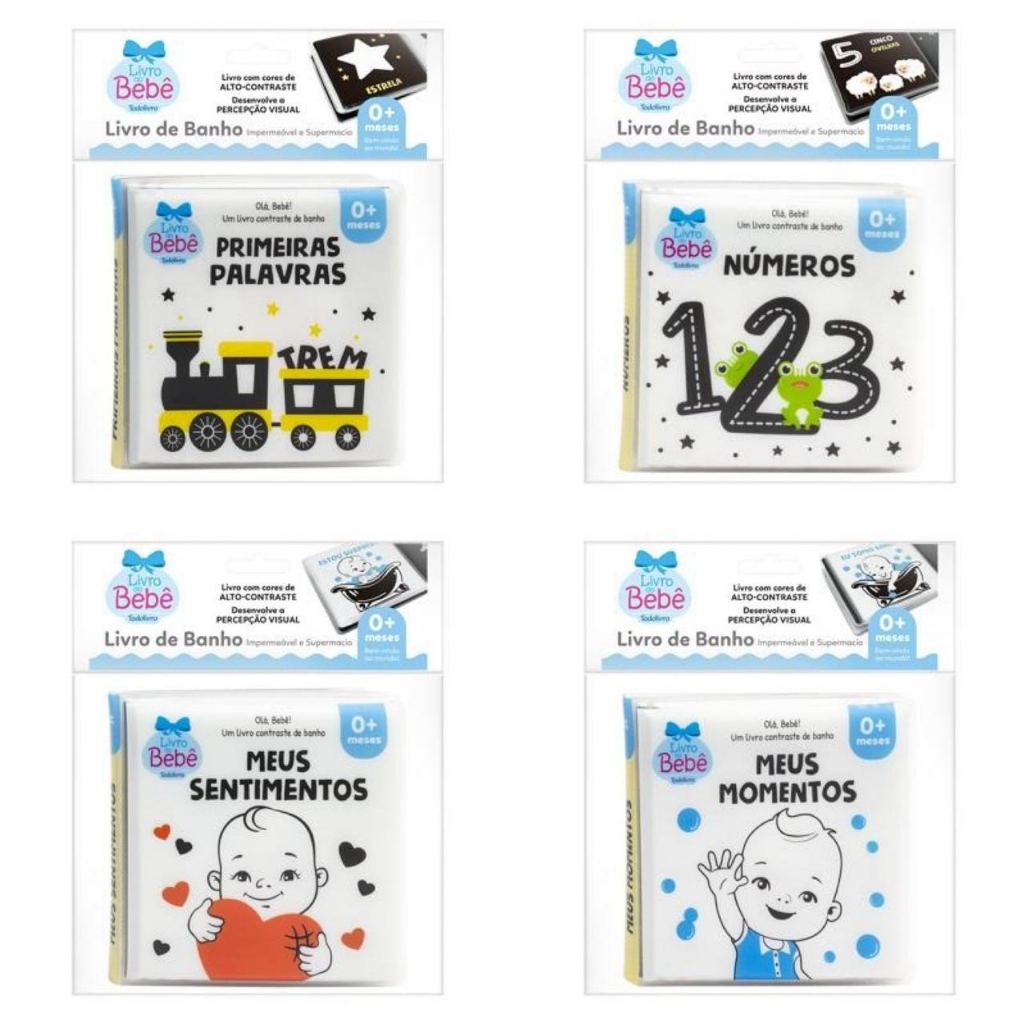 Olá, Bebê! – Livro de Banho com Contraste para Bebês | Diversão e Estímulo Sensorial na Hora do Banho em Oferta na Shopee