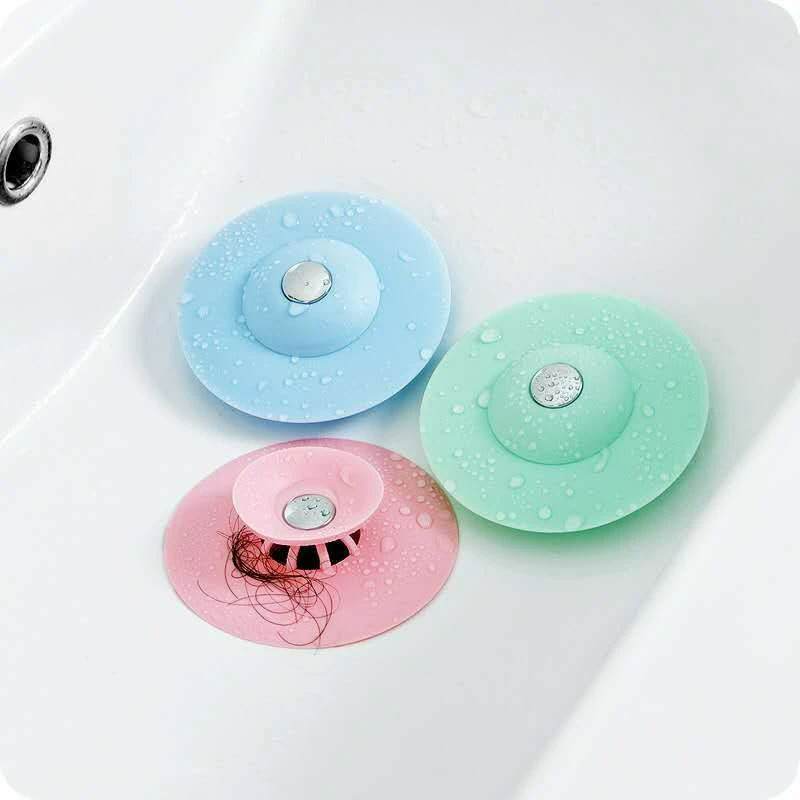Kit 4 Tampa De Ralo Pia Universal De Silicone Filtro Anti Cabelos