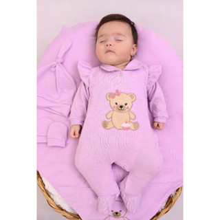 Saída De Maternidade Para Bebê Menina Fofura 04 peças Ursinho Roupas De Bebê