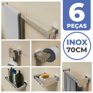 Kit Acessórios Banheiro/lavabo [6 Peças] Aço Inox 304 [Q6B]
