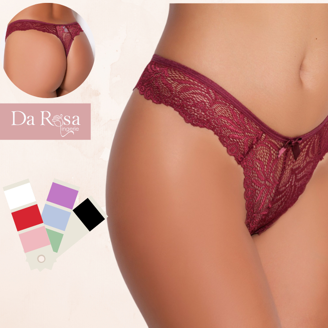 Calcinha Fio Dental Sexy Lingerie feminina de Renda cor variada Manu Da Rosa Lingerie