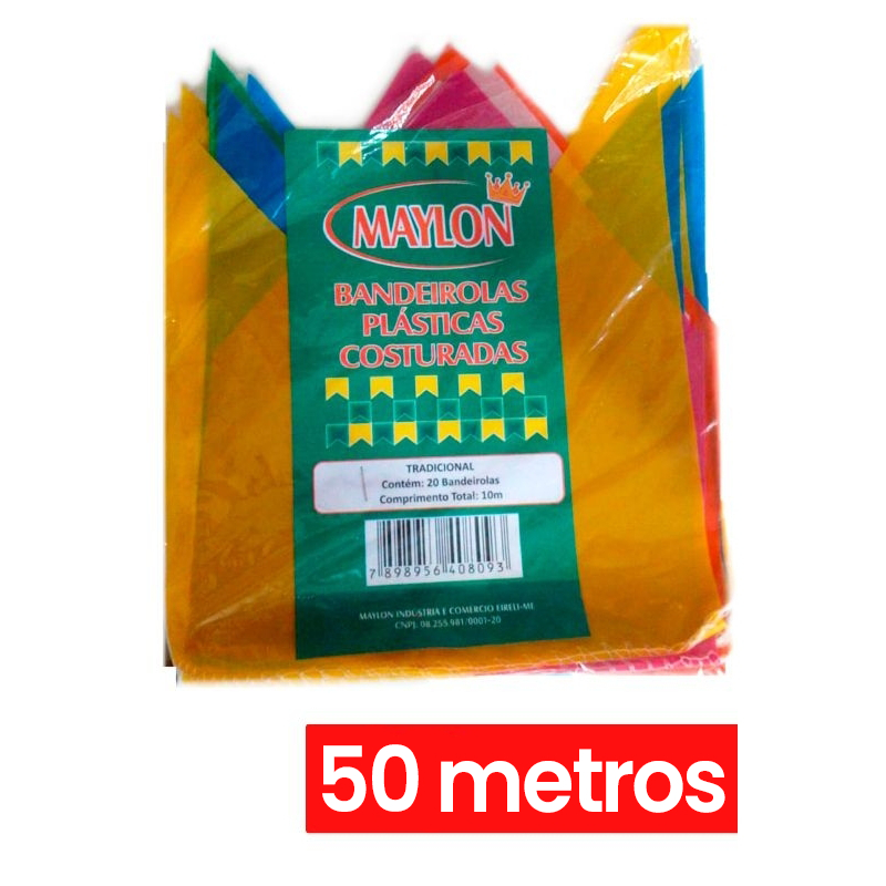 50m Bandeirola de Plástico de São João Festa Junina