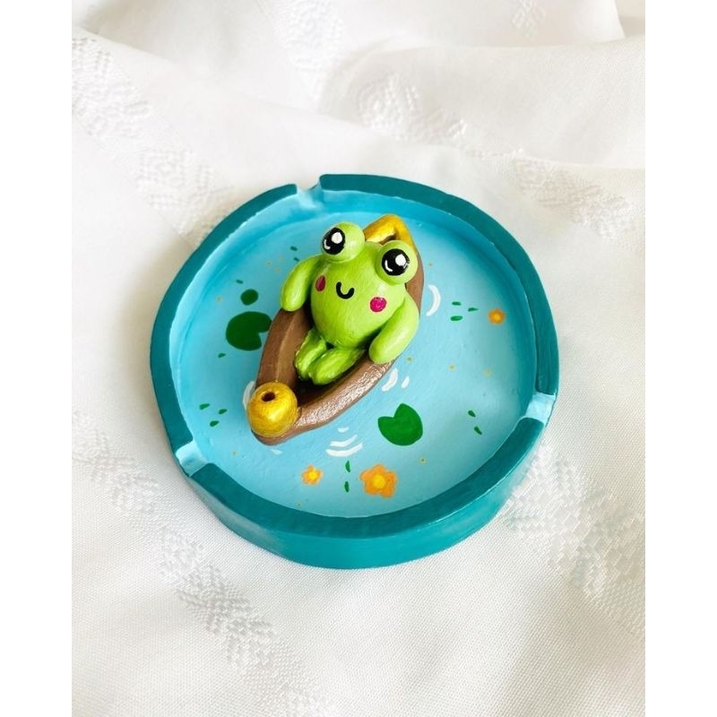 Incensário/porta Incenso vareta sapinho na canoa / Peça decorativa hobbies e coleções