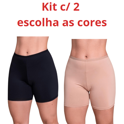 Kit 2 Short Anágua Feminina Modeladora Segunda Pele Plus Size  Para Usar Debaixo De Vestido
