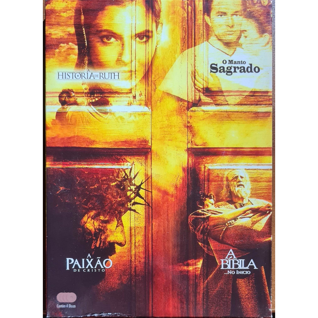 Box Dvd 4 filmes - A História de Ruth, O Manto Sagrado, A Paixão de Cristo E A Bíblia no início (PoucoUsado)
