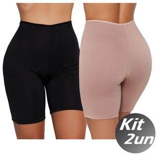 Kit 2 Bermuda Anágua Retira Transparencia de Leg Segunda Pele