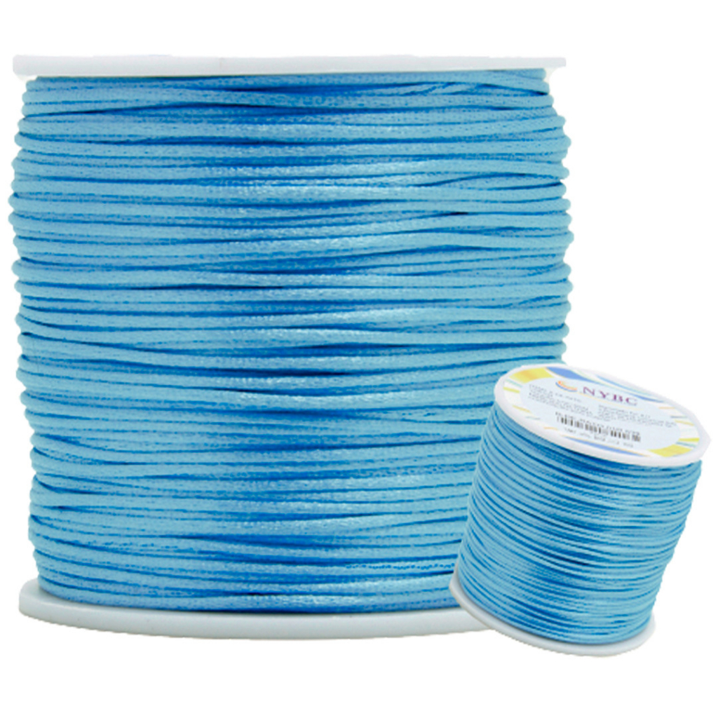 Fio De Seda Azul Turquesa - Cordão Rabo De Rato 2mm - C/ 50 Metros - BRX