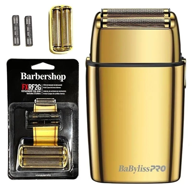 kit Lamina + Tela Compatível com Barbeador Shaver Babyliss Pro FX 02 Gold e Silver