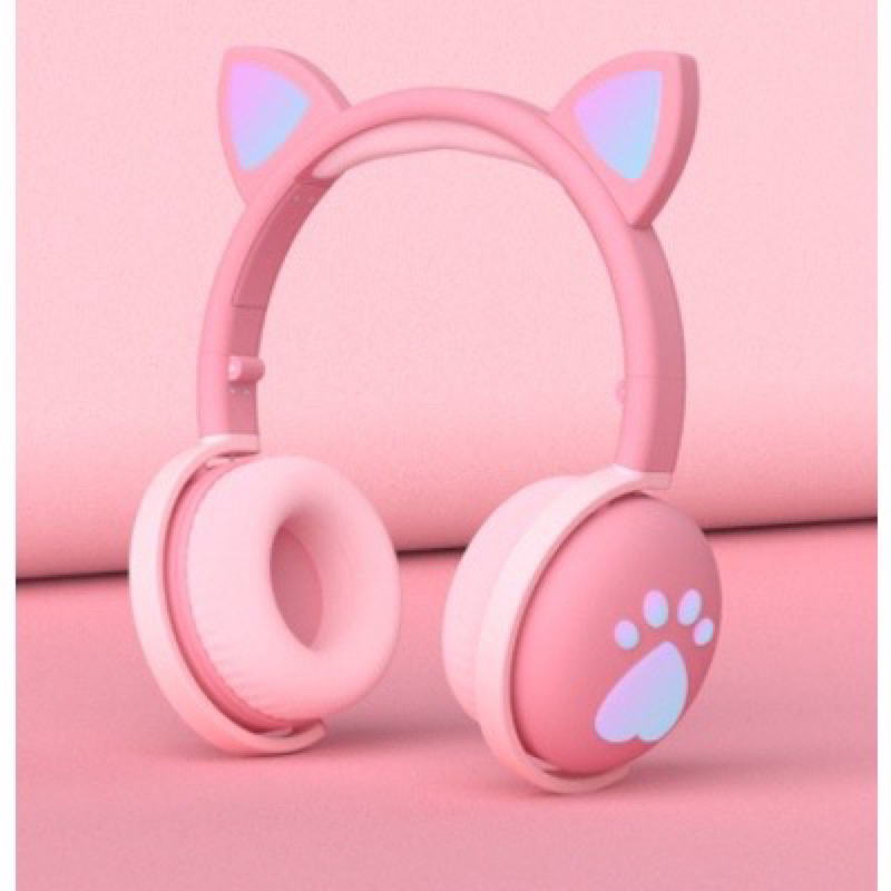 Fone Bluetooth Criança Orelhas De Gato Bonito Com Luz LED Dobrável Para Crianças Sem Fio Fones De Ouvido Bluetooth