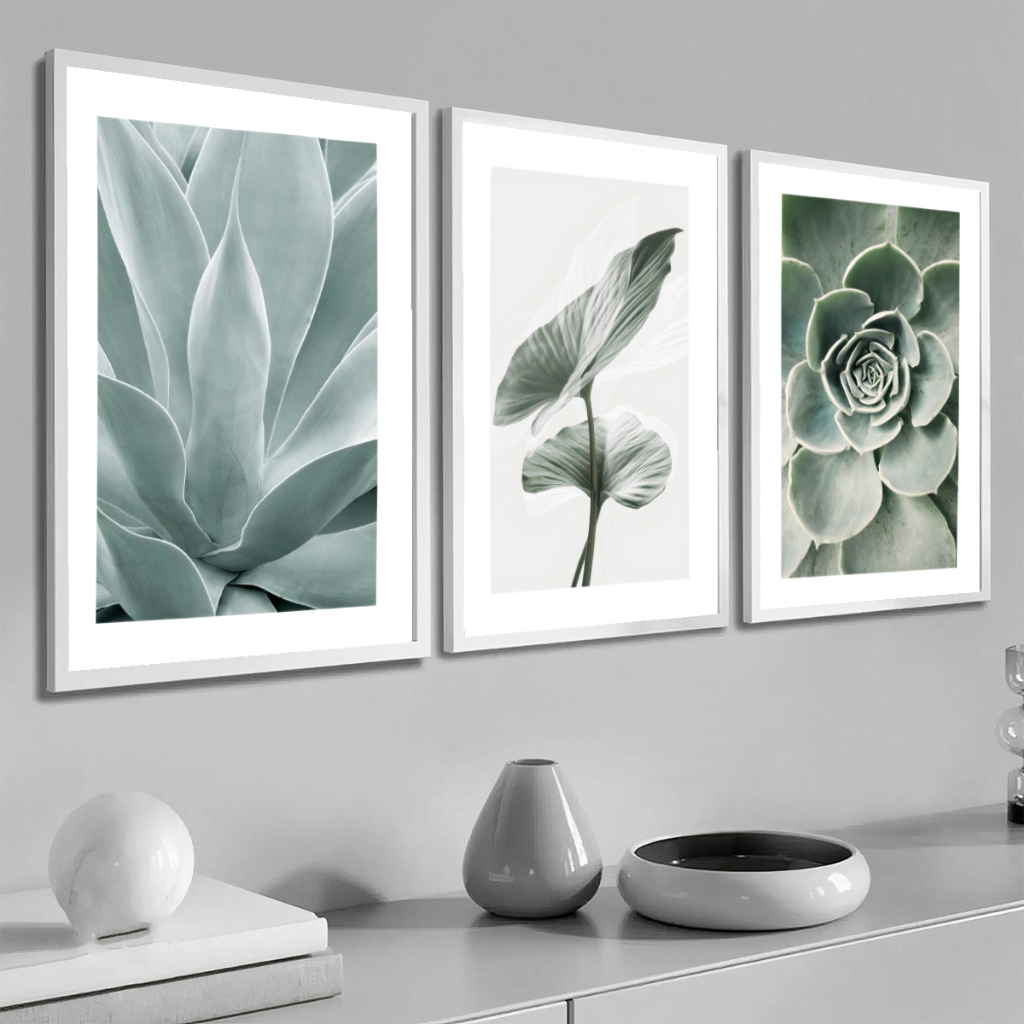 Trio Quadro Decorativo Moderno Para Sala Quarto Moldura Grande Minimalista