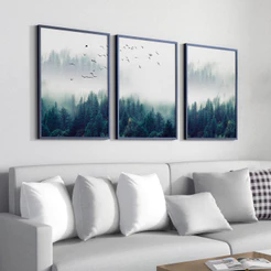 Kit 3 Quadros Decorativos Sala Quarto Moldura 40x60 Paisagem Natureza