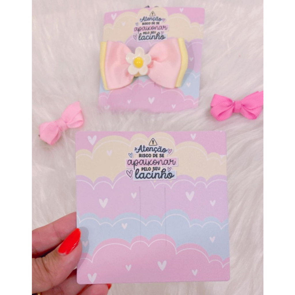 25 Tags para laço / bico de pato / hair clip 240g 9x9cm