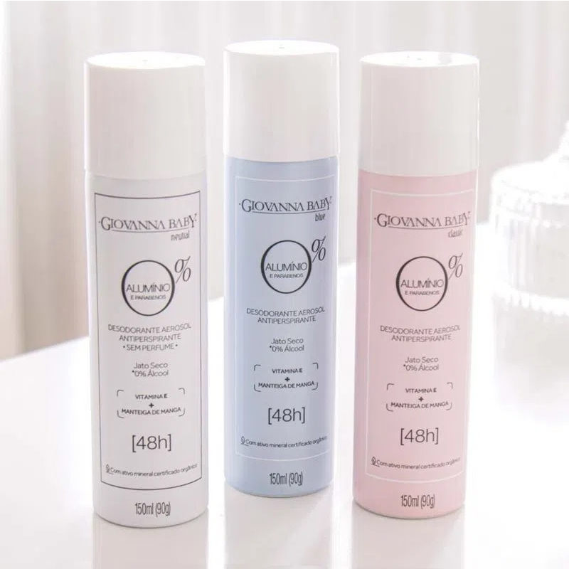 Desodorante Aerossol Giovanna Baby 0% zero de Alumínio 150ml