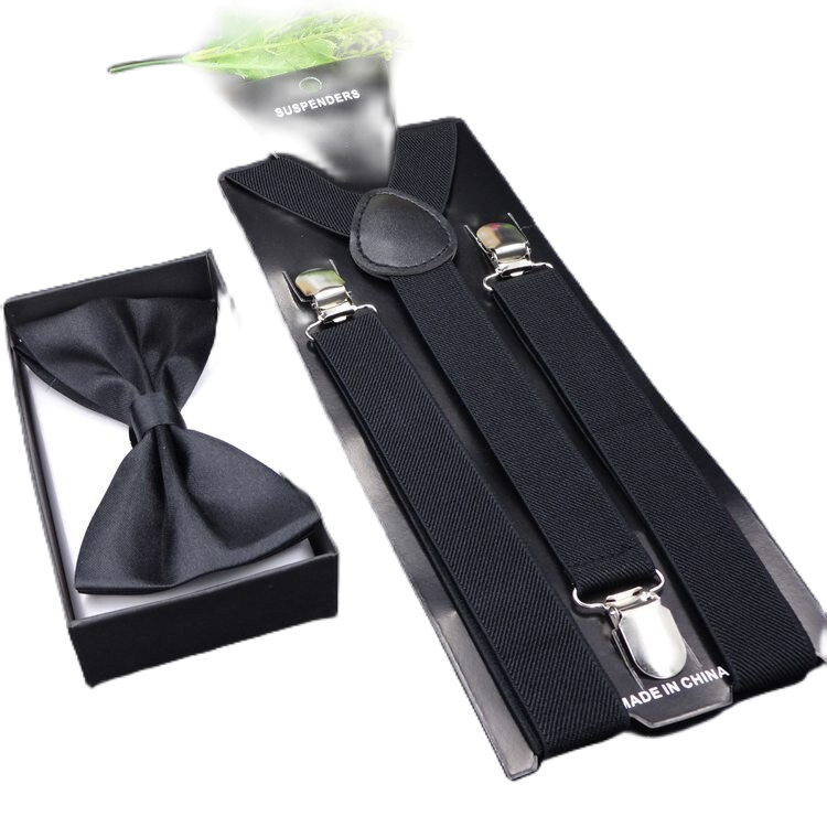 kit suspensório ajustável adulto masculino e feminino mais Gravatá borboleta