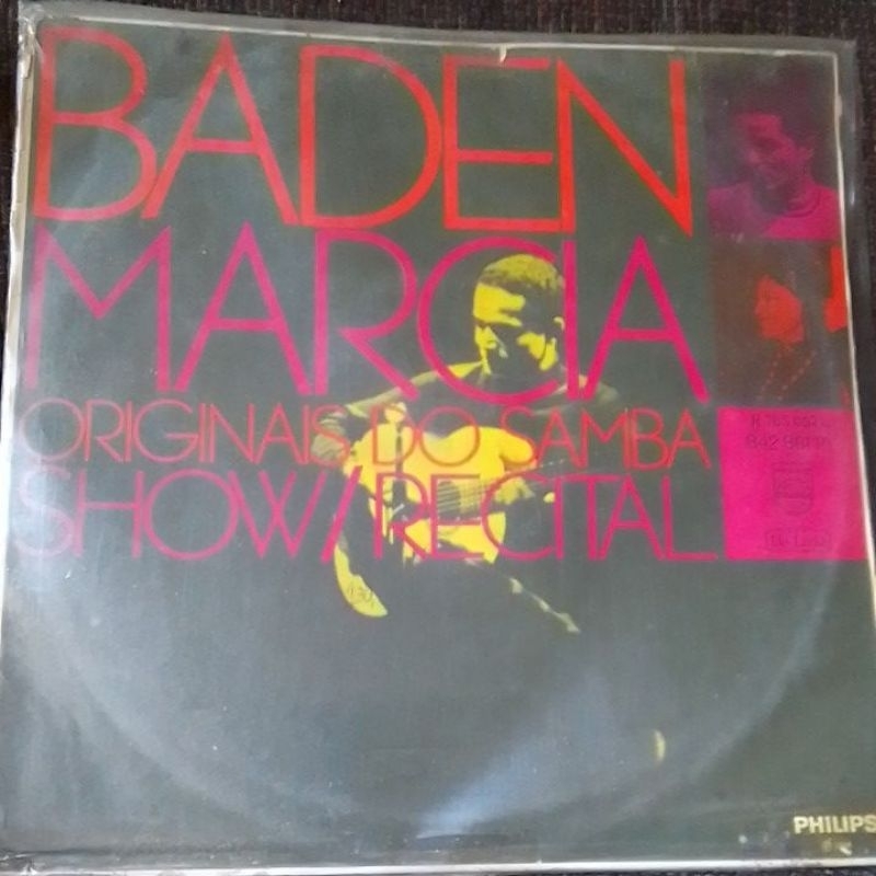 lp vinil - baden powel/ marcia/ originais do samba/ show recital ao vivo teatro bela vista 1968/ lp  raro/