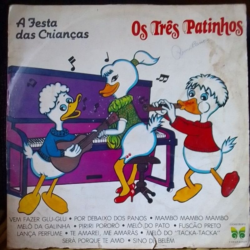 lp vinil - os três patinhos a festa das crianças lp infantil colorido