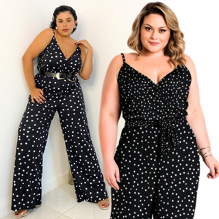 Macacão Transpassado Pantalona Festa Plus Size 46 a 72